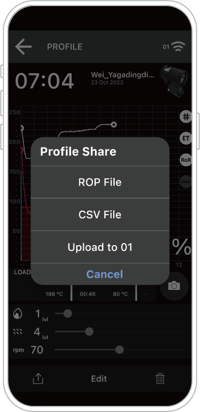 如何将 APP 烘焙曲线（Profile）上传至 OB-1 本机