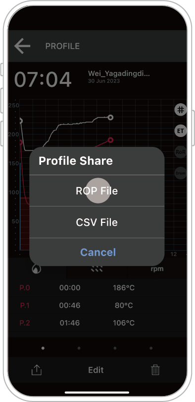 如何 LINE 分享烘焙曲线 [ iOS ]