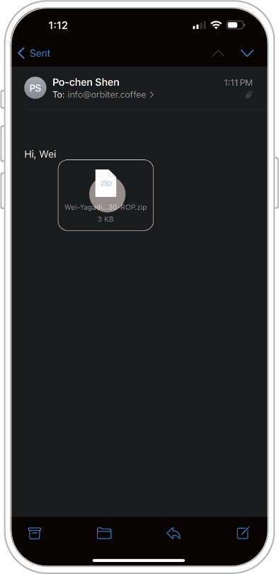 如何 E-mail 下载烘焙曲线 [ iOS ]